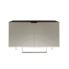 Lounge Sideboard with 2 Doors in Nickel Finish Made in Italy - Ulles Viadurini