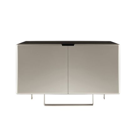 Lounge Sideboard with 2 Doors in Nickel Finish Made in Italy - Ulles Viadurini