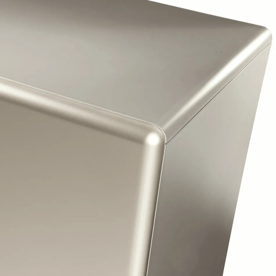 Lounge Sideboard with 3 Doors in Nickel Finish Made in Italy - Foglio Viadurini