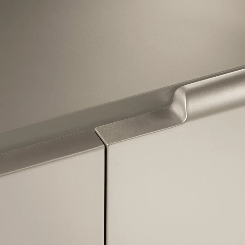 Lounge Sideboard with 3 Doors in Nickel Finish Made in Italy - Foglio Viadurini