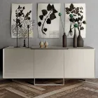 Lounge Sideboard with 3 Doors in Nickel Finish Made in Italy - Foglio Viadurini