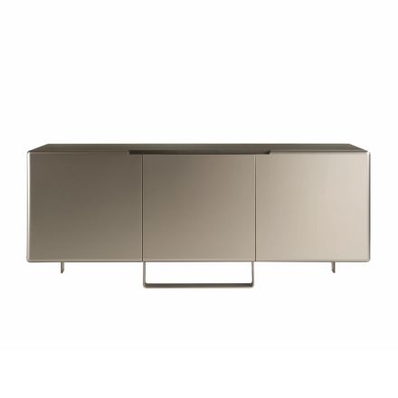 Lounge Sideboard with 3 Doors in Nickel Finish Made in Italy - Foglio Viadurini