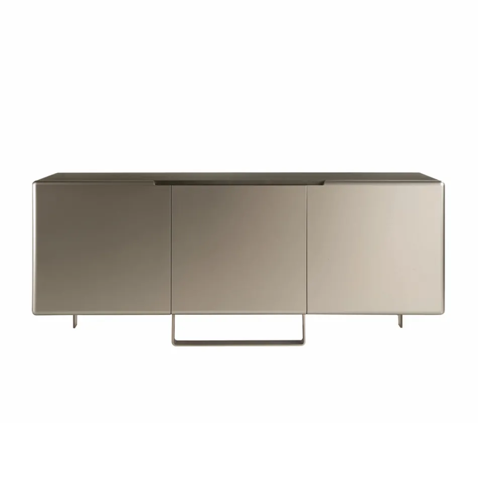 Lounge Sideboard with 3 Doors in Nickel Finish Made in Italy - Foglio Viadurini