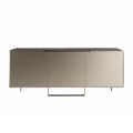 Lounge Sideboard with 3 Doors in Nickel Finish Made in Italy - Foglio