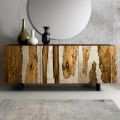 Lounge Sideboard with 3 Doors in Oak and Resin Finish Saturn - Lars