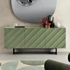 Living Room Sideboard with 3 MDF Doors Available in Various Finishes - Elettra Viadurini