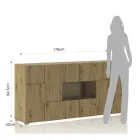 Lounge sideboard with 4 hinged doors and 1 open compartment - Sodium Viadurini