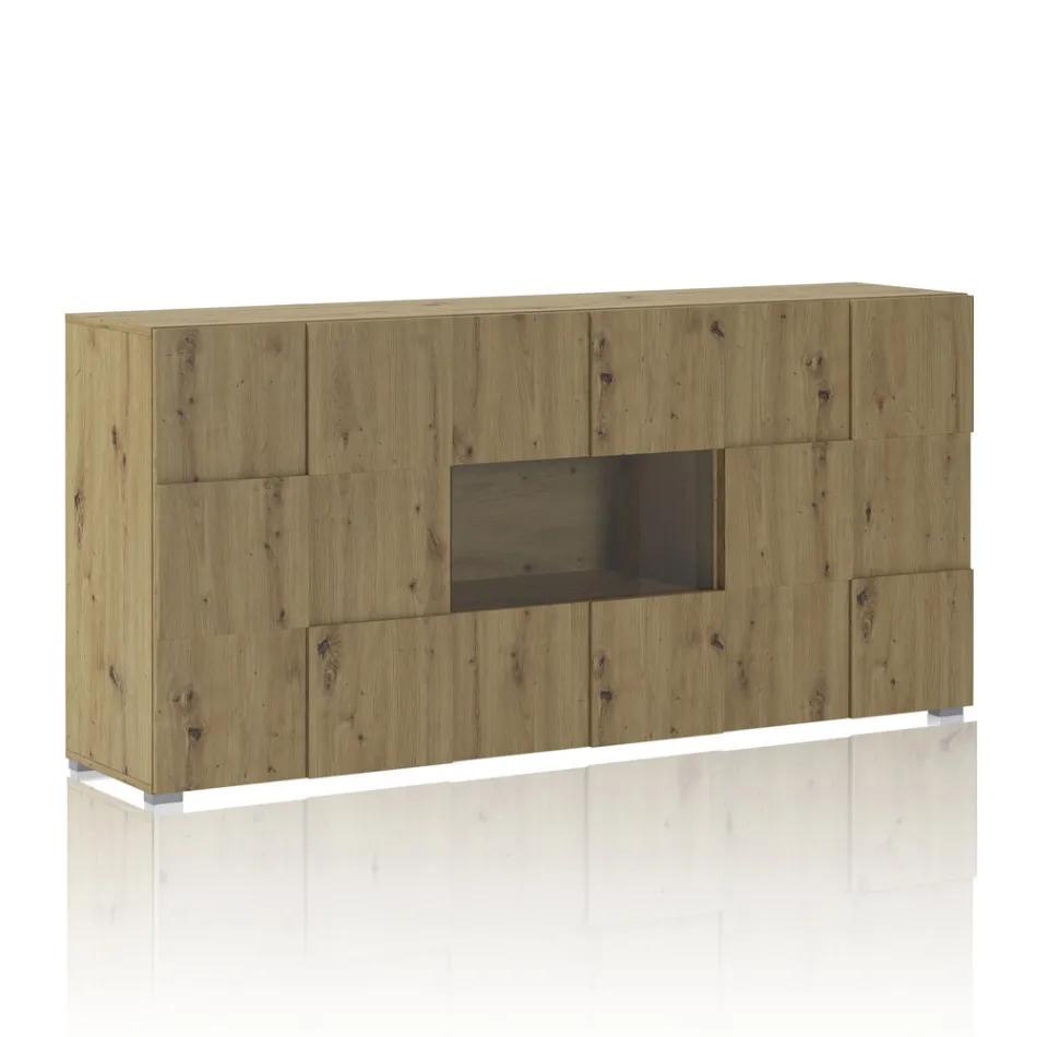 Lounge sideboard with 4 hinged doors and 1 open compartment - Sodium Viadurini