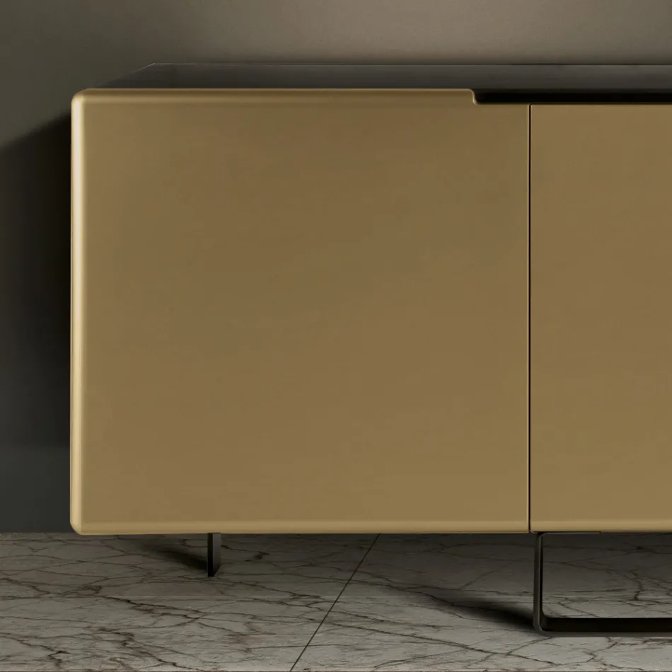 Lounge Sideboard with 4 Doors in Different Finishes Made in Italy - Heidi Viadurini