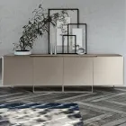 Lounge Sideboard with 4 Doors in Different Finishes Made in Italy - Heidi Viadurini