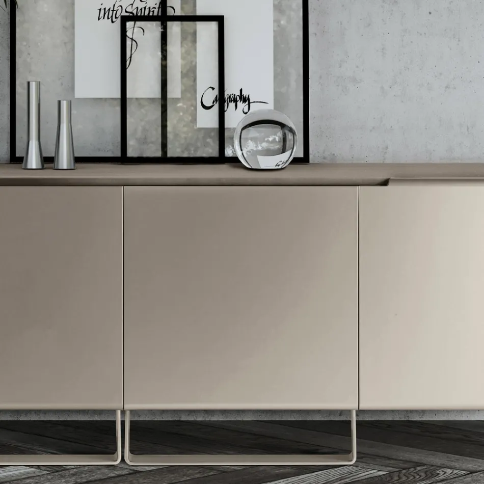 Lounge Sideboard with 4 Doors in Different Finishes Made in Italy - Heidi Viadurini