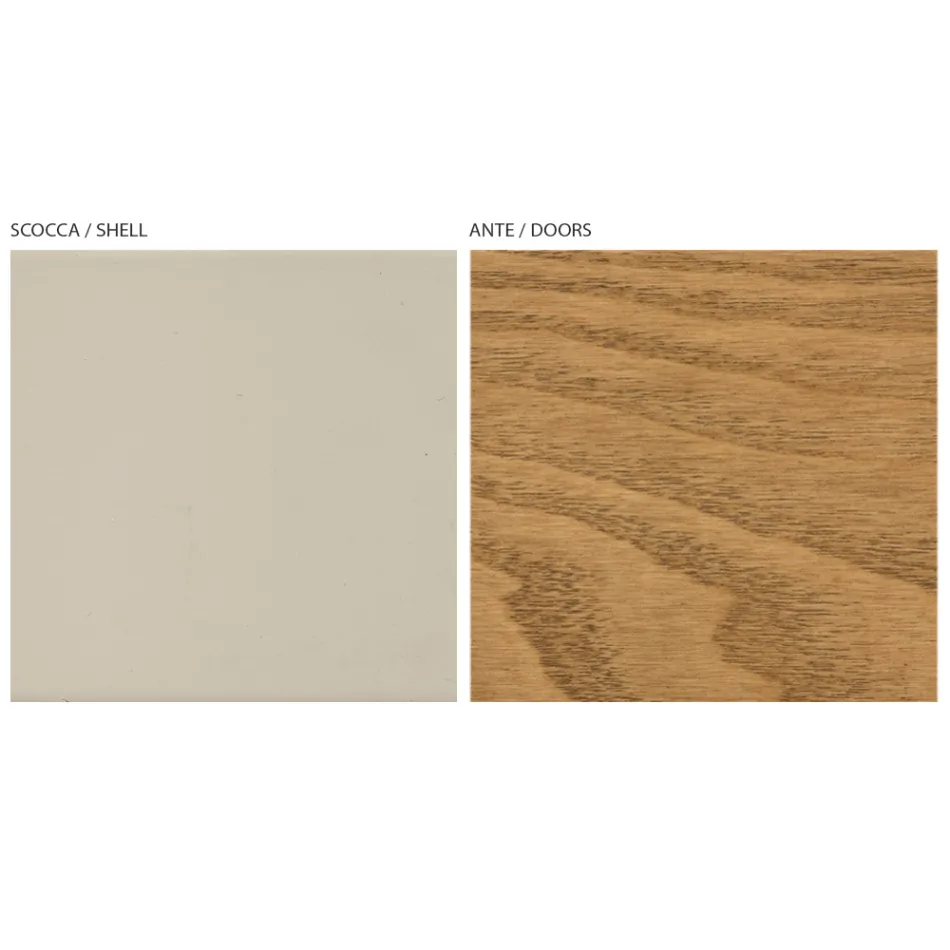 Lounge Sideboard with 4 Doors in Stained Ash Finish Made in Italy - Viktoria Viadurini