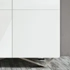 Lounge Sideboard with 4 Doors in White Glass Finish Made in Italy - Eline Viadurini