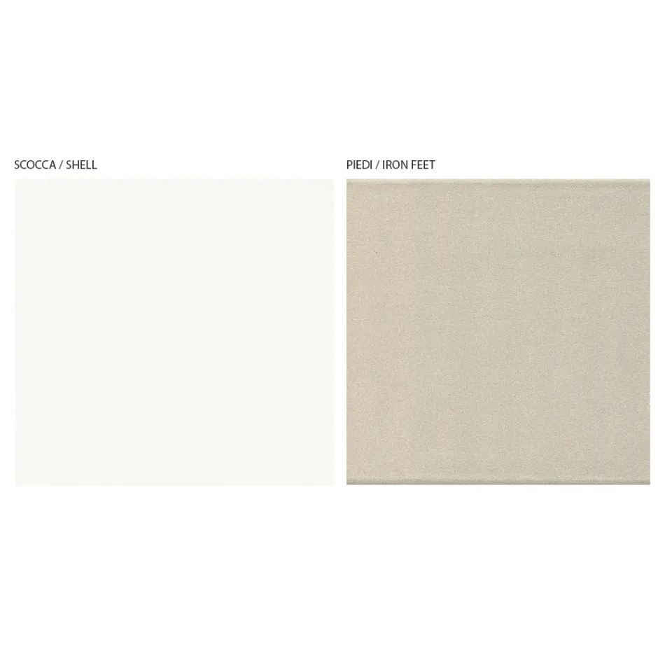 Lounge Sideboard with 4 Doors in White Glass Finish Made in Italy - Eline Viadurini