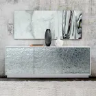 Lounge sideboard in matt lacquered wood and glass Made in Italy - Fiorenza Viadurini