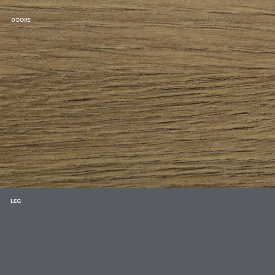 Lounge sideboard in matt wood and HPL laminate Made in Italy - Fiorenza Viadurini