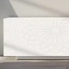 Lounge Sideboard in White Mdf with Bas-relief Made in Italy - Stilea Viadurini