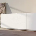 Lounge Sideboard in White Mdf with Bas-relief Made in Italy - Stilea Viadurini
