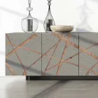 Lounge Sideboard in Lacquered Mdf with Bas-relief Made in Italy - Kerry Viadurini