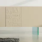 Lounge Sideboard in Matt Lacquered Mdf and Glass Made in Italy - Ninetta Viadurini