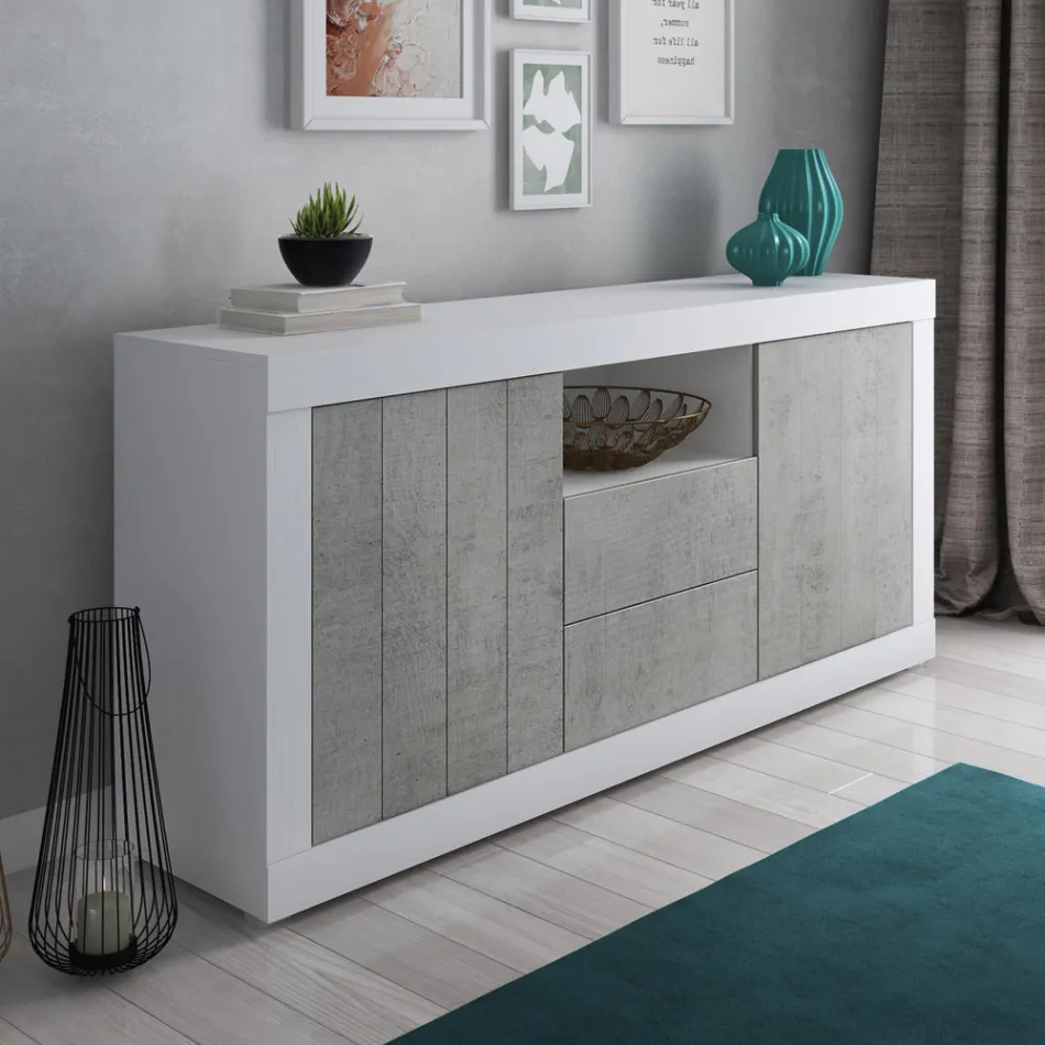 Melamine Lounge Sideboard with 2 Doors and 2 Drawers - Samario Viadurini