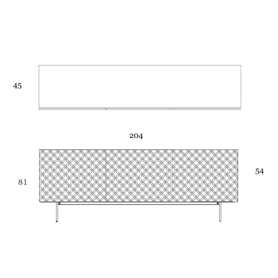 Metallic Moka Lacquered Lounge Sideboard with 3D Decoration Made in Italy - Maple Viadurini