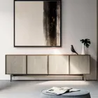 Lounge or Entrance Sideboard in Ecological Wood and Metal 4 Doors Luxury - Aaron Viadurini