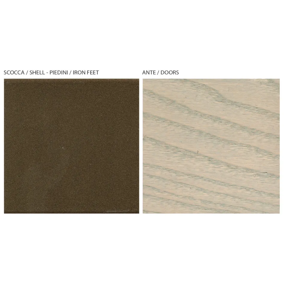 Living Area Sideboard with 3 Doors in Sand Finish Made in Italy - Jan Viadurini