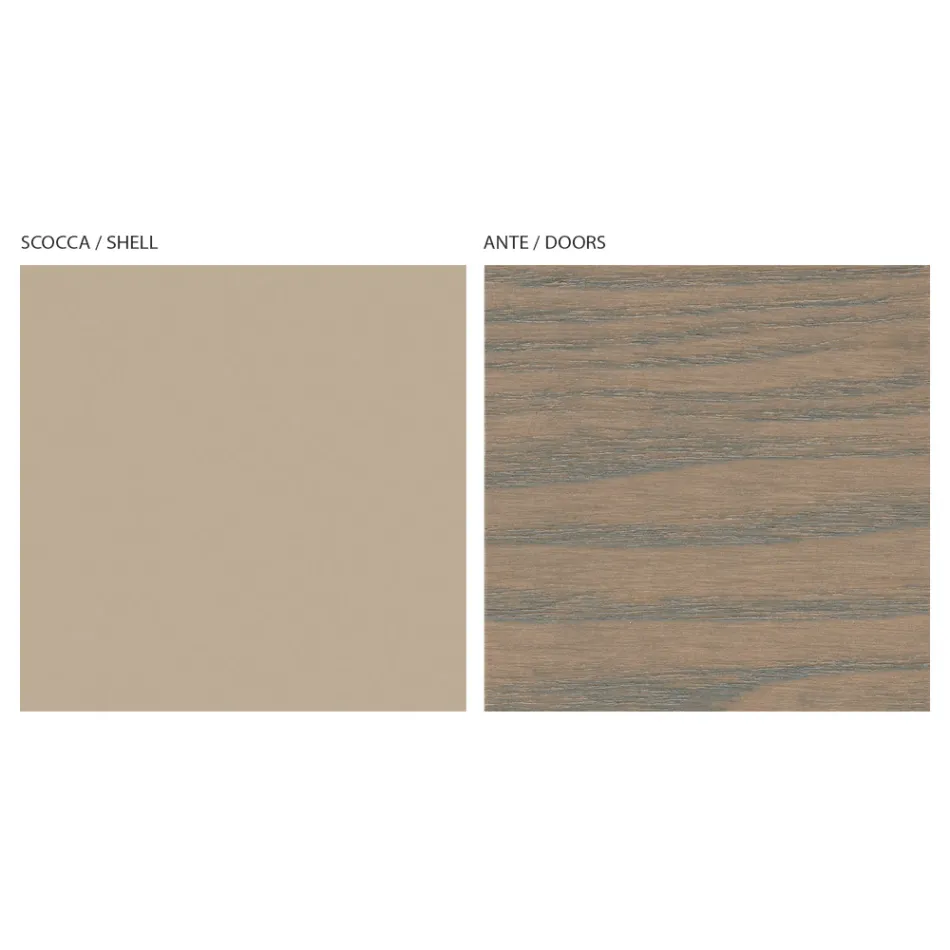 Living Area Sideboard with 4 Doors in Cappuccino Finish Made in Italy - Eda Viadurini