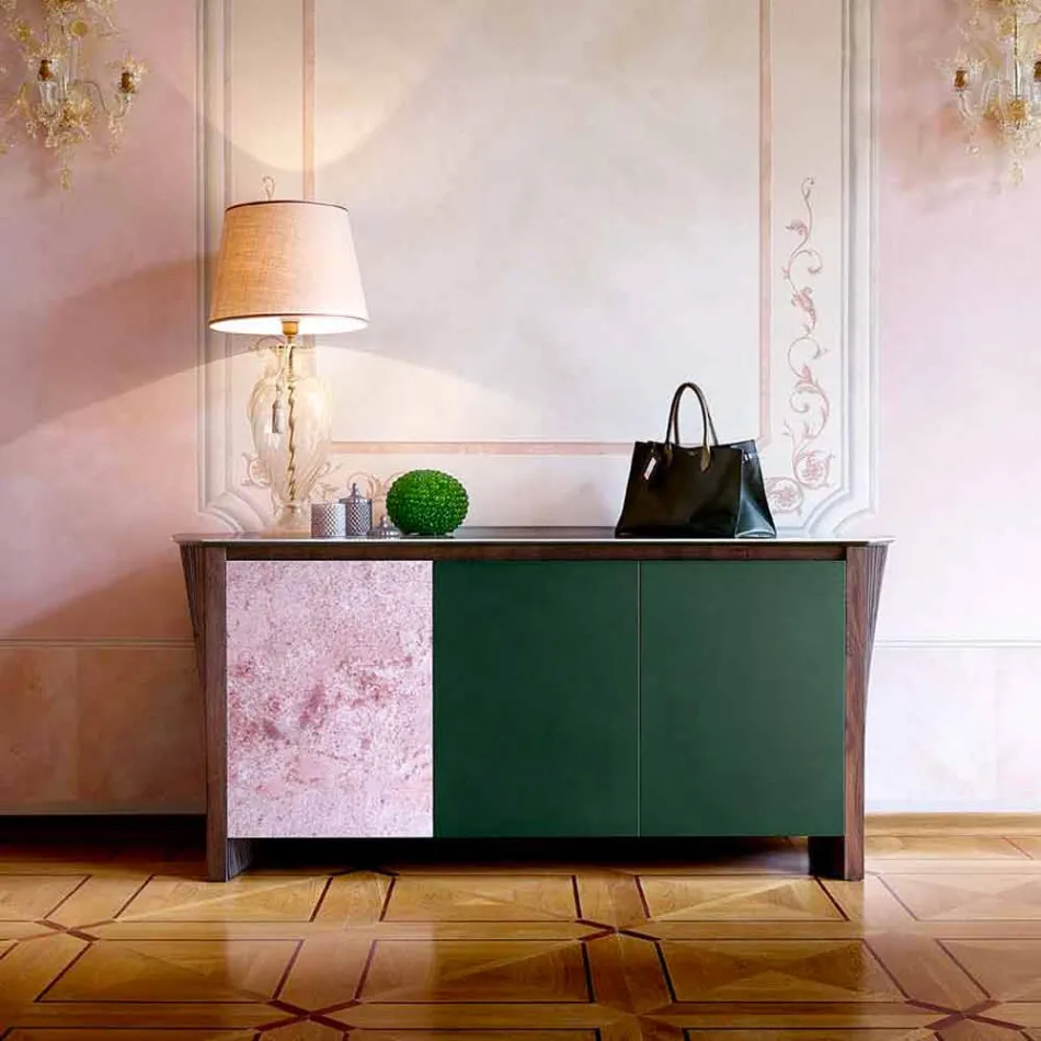Design Sideboard in Gres with Structure in Wood and Mdf Made in Italy - Cunea Viadurini