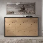 Sideboard Veneered on Poplar Chipboard Made in Italy - Latona Viadurini