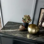 Wooden Sideboard 3 Doors with Slanted Edge and Ceramic Top - Mondolfo Viadurini