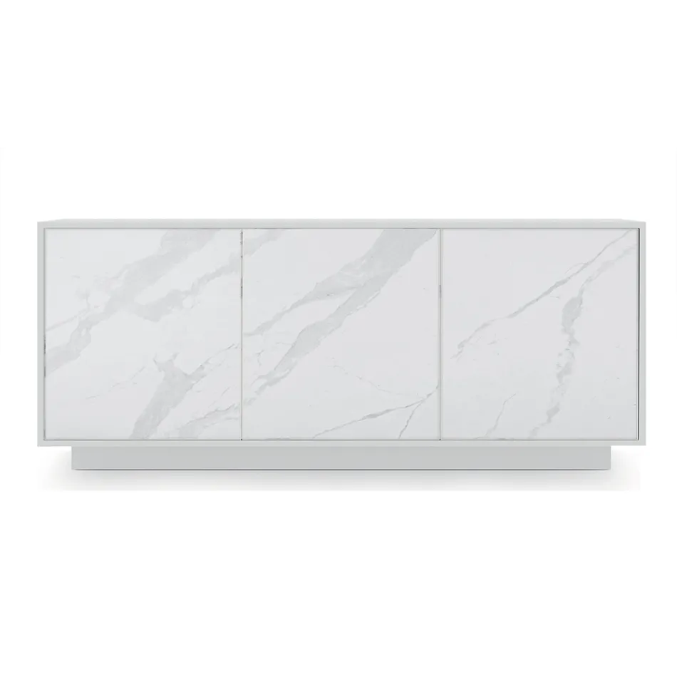 Wooden sideboard with 2 or 3 doors in HPL laminate Made in Italy - Fiorenza Viadurini