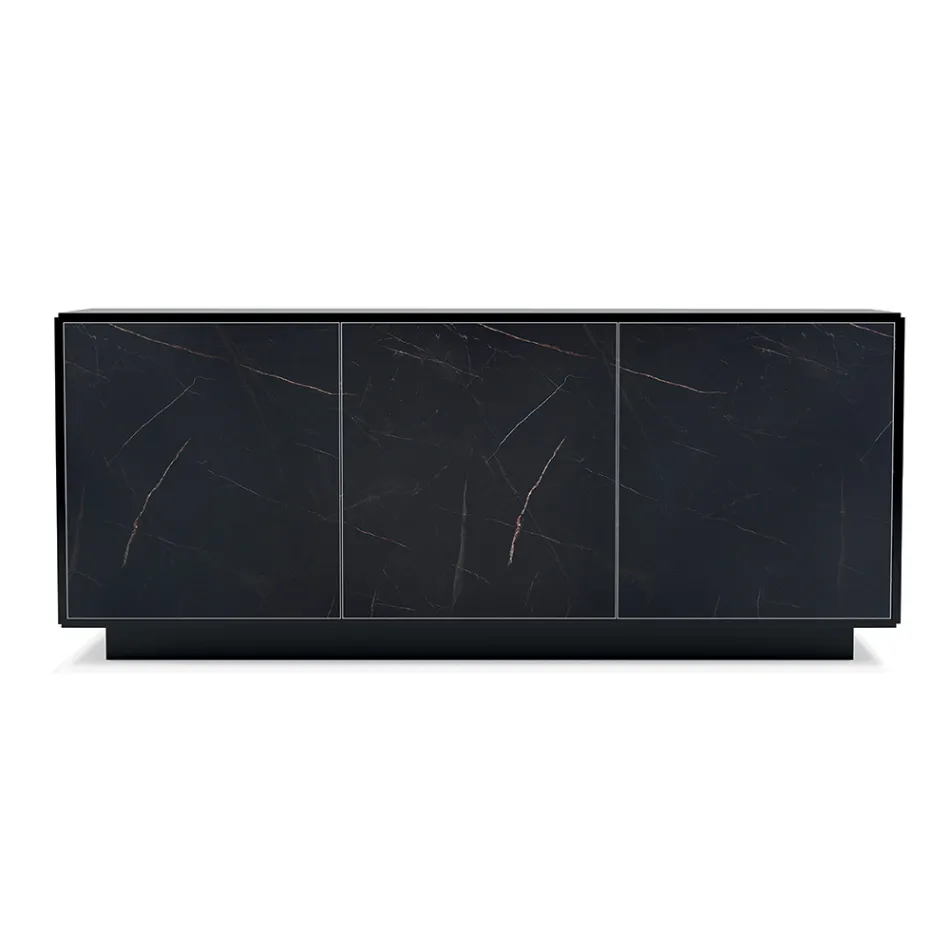 Wooden sideboard with 2 or 3 doors in HPL laminate Made in Italy - Fiorenza Viadurini