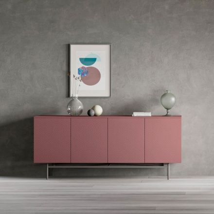 Sideboard in Ecological Wood for Lounge or Entrance 4 Doors Made in Italy - Nazife Viadurini