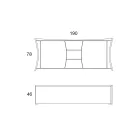 Sideboard in Lacquered Wood 2 Doors 3 Drawers Italian Curvilinear Design - Celio Viadurini