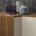 Sideboard in MDF with 2 Doors and 2 Protruding Drawers with Inclined Sides - Caspiter Viadurini