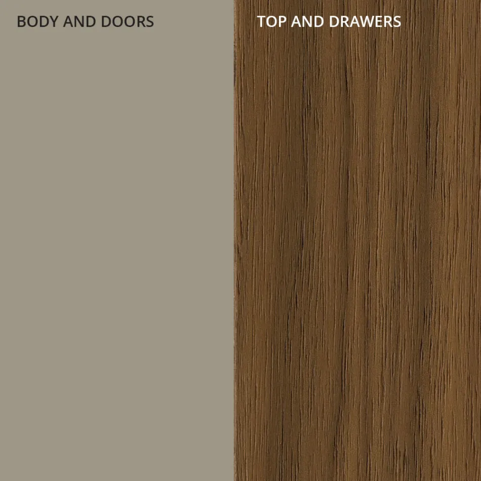 Sideboard in MDF with 2 Doors and 2 Protruding Drawers with Inclined Sides - Caspiter Viadurini