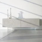 Sideboard in Light Grey Mdf with Glass Feet Made in Italy - Germena Viadurini