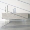 Sideboard in Light Grey Mdf with Glass Feet Made in Italy - Germena