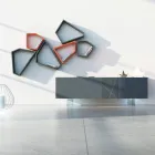 Sideboard in Graphite Grey Mdf with Glass Feet Made in Italy - Zelia Viadurini