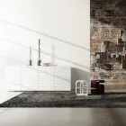 Sideboard in Matt White Lacquered Mdf with Decorated Doors Made in Italy - Chicago Viadurini