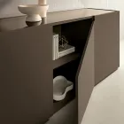Floor-Standing Sideboard in Melamine with Diagonal Cut Made in Italy - Seta Viadurini