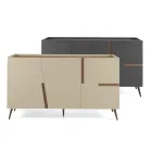 Madia in Melamine and Mdf with Laminate Inserts Made in Italy - Gordita Viadurini