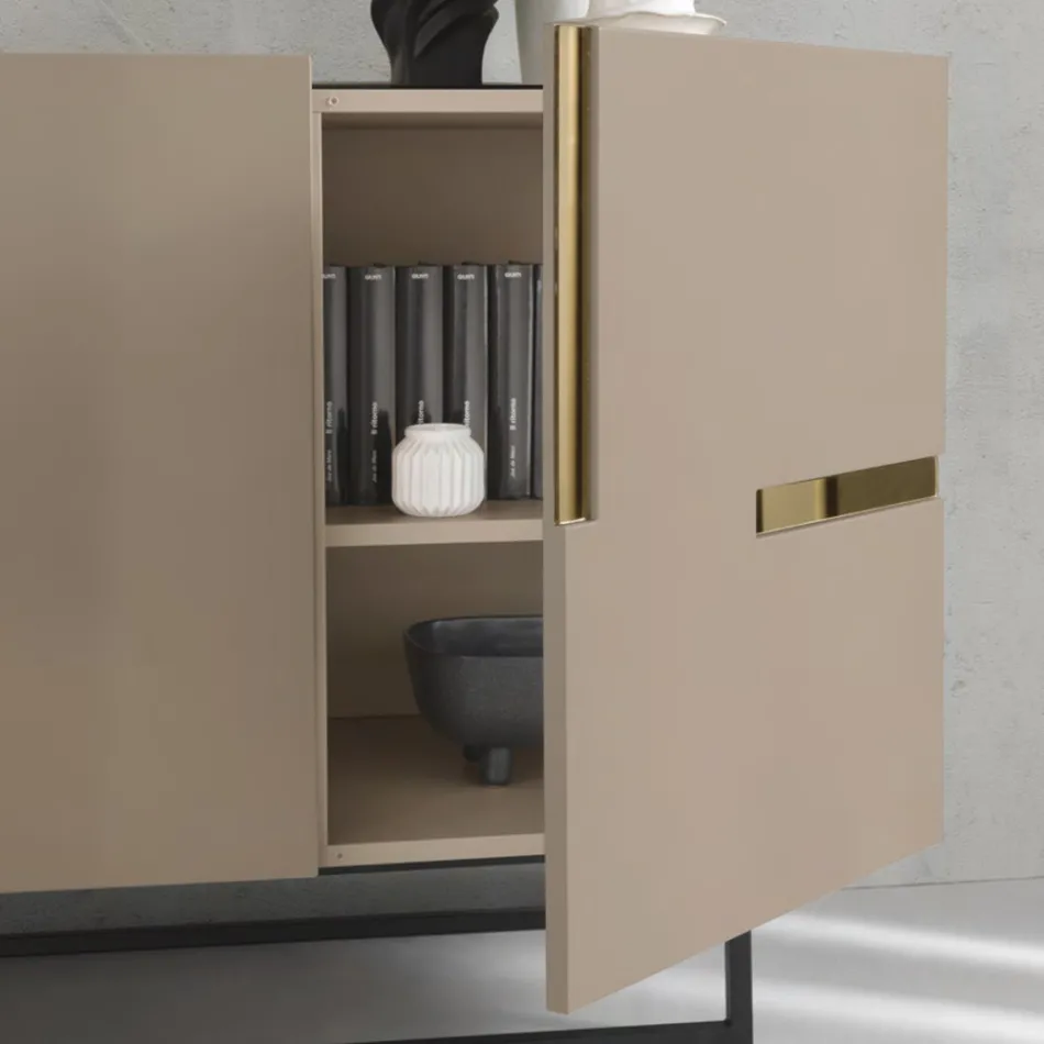 Madia in Melamine and Mdf with Laminate Inserts Made in Italy - Gordita Viadurini