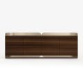 Modern Sideboard in Wood and Curved Metal, Made in Italy - Rugiada
