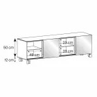 Modern Sideboard on Smoked Glass Wheels and Ceramic Top Made in Italy - Sciocca Viadurini