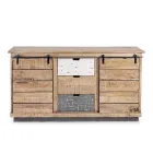 Lounge Sideboard in Mango Wood and Steel with 2 Doors and 3 Drawers - Sinfony Viadurini