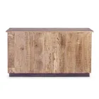 Lounge Sideboard in Mango Wood and Steel with 2 Doors and 3 Drawers - Sinfony Viadurini