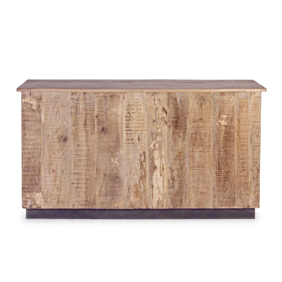 Lounge Sideboard in Mango Wood and Steel with 2 Doors and 3 Drawers - Sinfony Viadurini